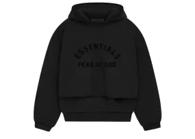 Fear Of God Essentials Nylon Fleece Hooded Sweater Jet Black/Jet Black (SP24)