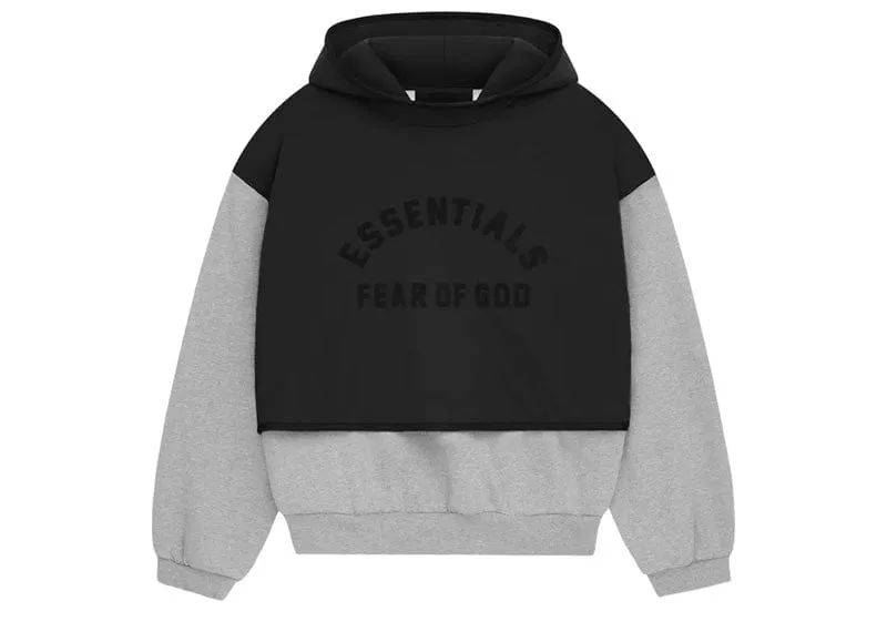 Fear of God Essentials Nylon Fleece Hooded Sweater Light Heather Grey/Jet Black