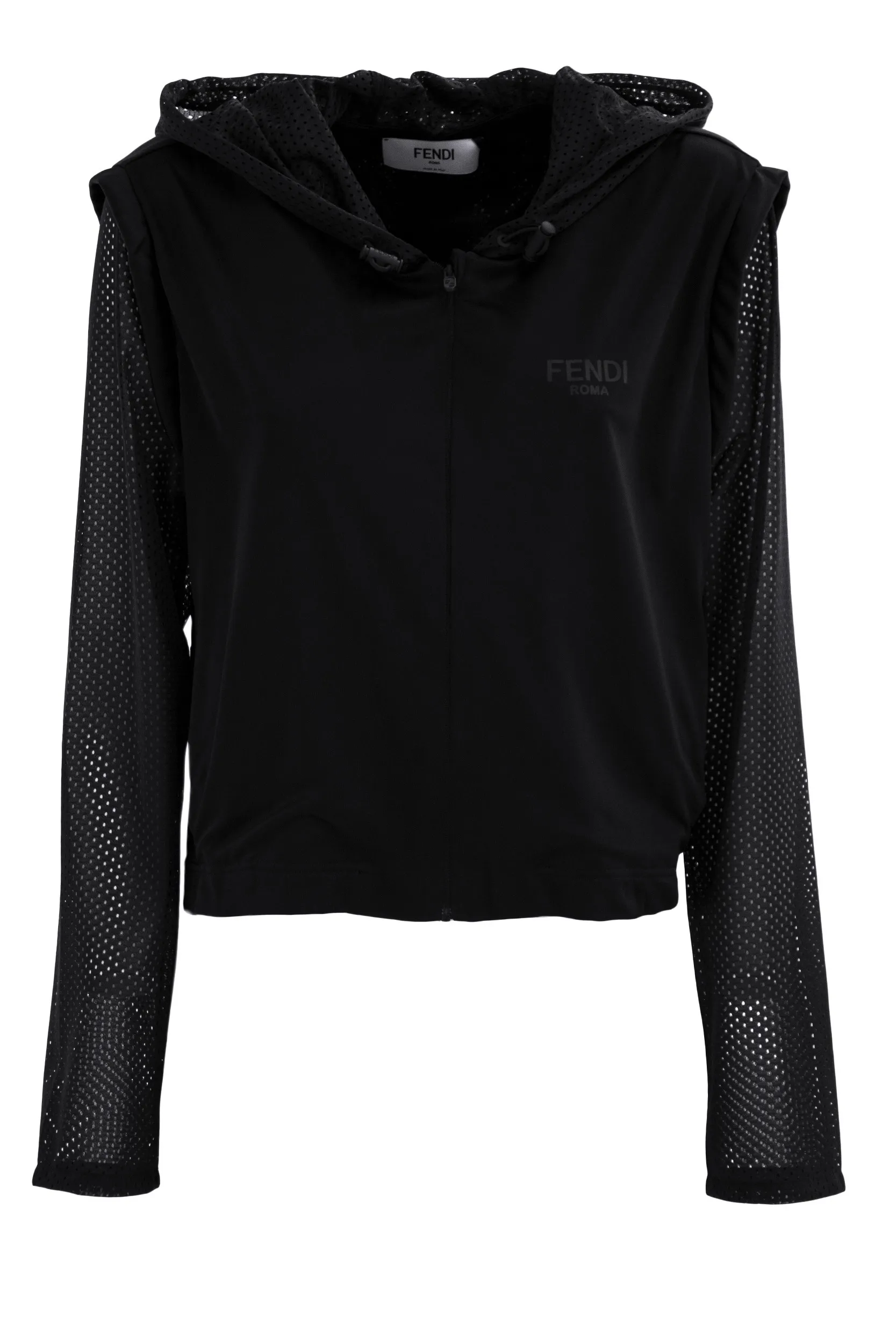 FENDI  |Unisex Blended Fabrics Street Style Long Sleeves Logo Sheer