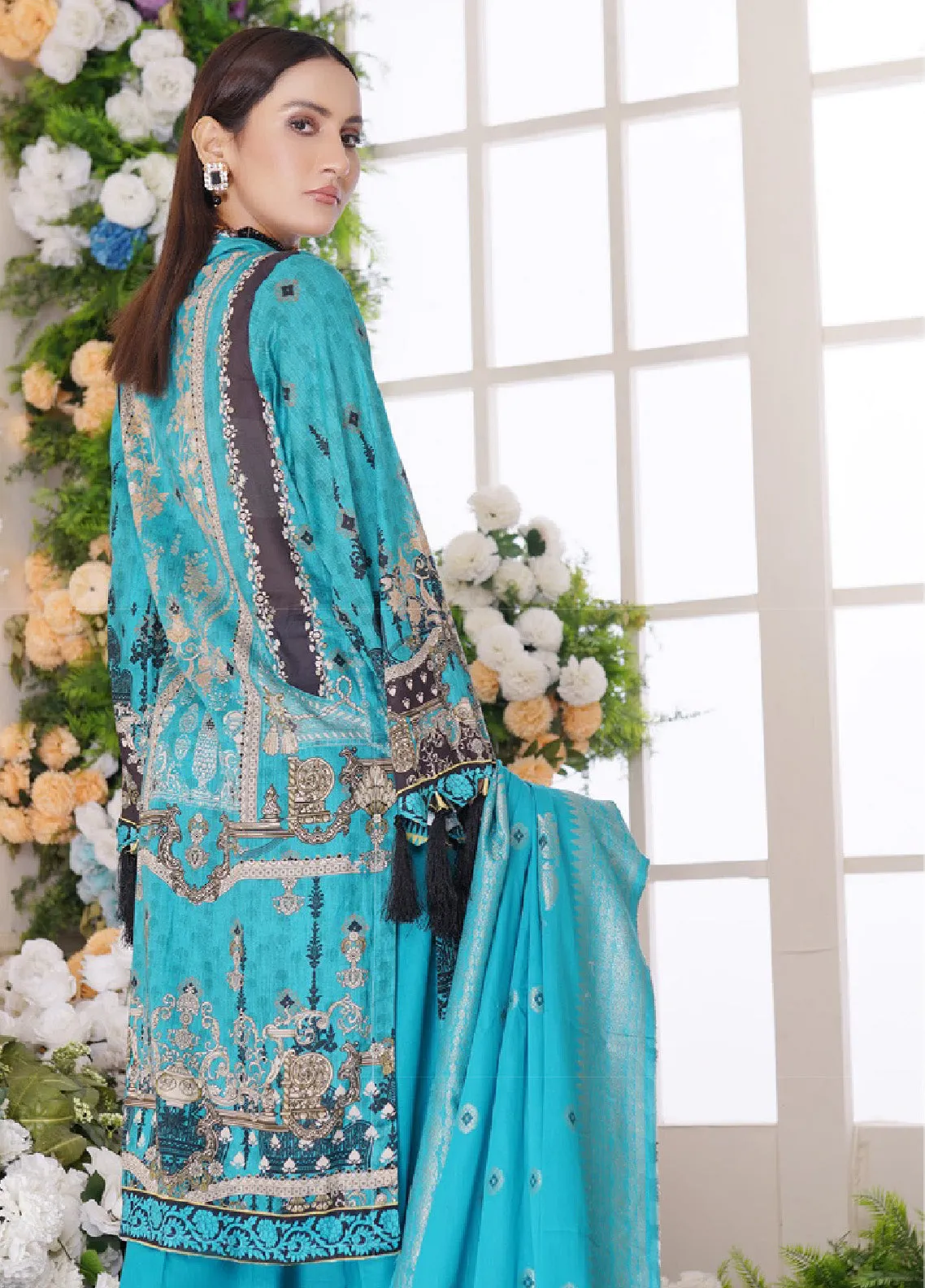 Firdous Fashion Printed Lawn Unstitched 3 Piece Suit - FF24PL F-01 BUNFLOW