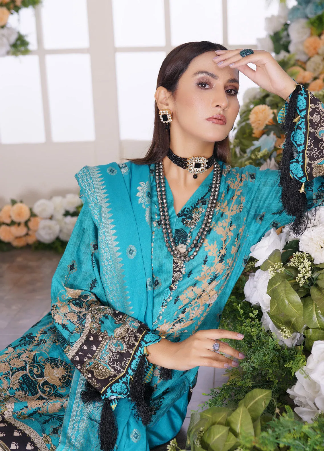 Firdous Fashion Printed Lawn Unstitched 3 Piece Suit - FF24PL F-01 BUNFLOW