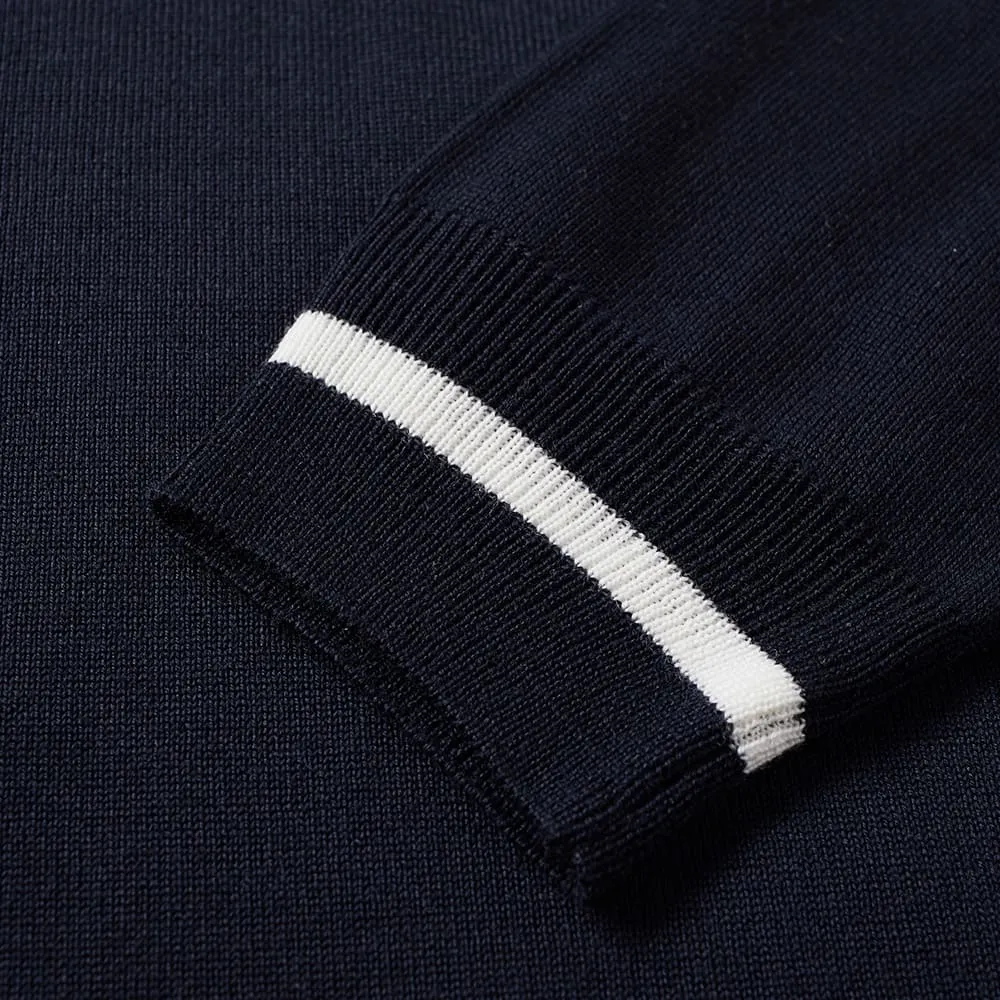 Fred Perry Reissues Tipped Cuff Knit PoloNavy & Snow White