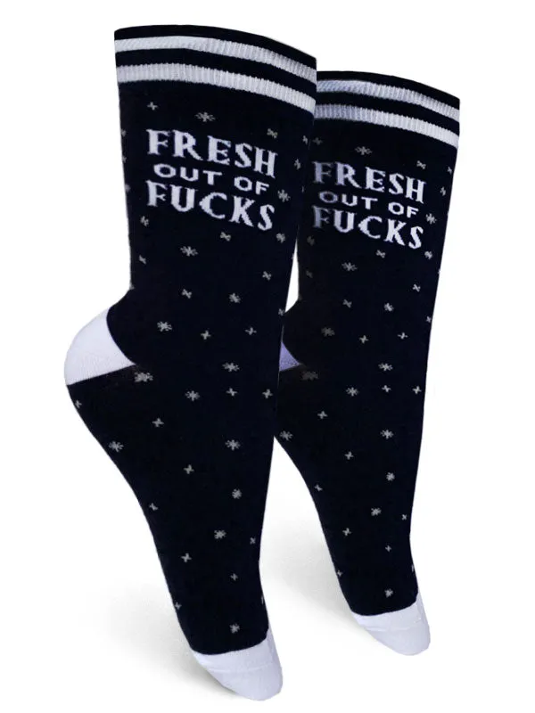 Fresh out of Fucks Womens Crew Socks