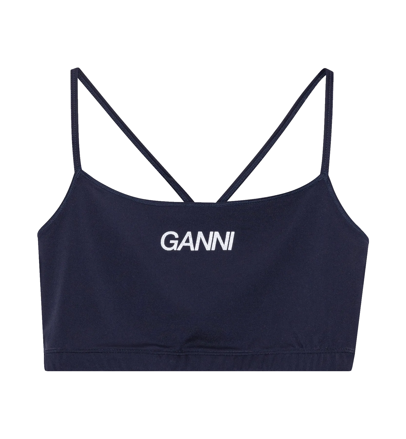 GANNI Black Active Strap Top