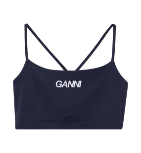 GANNI Black Active Strap Top