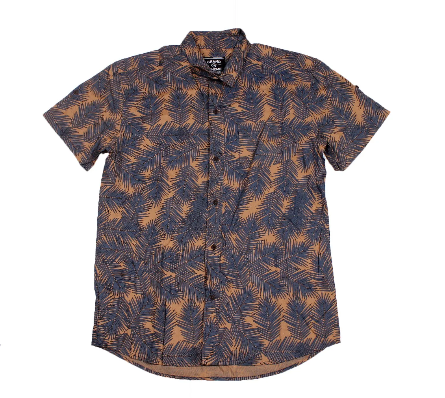 Grand Scheme - Palm Camo S/S Button Down Shirt