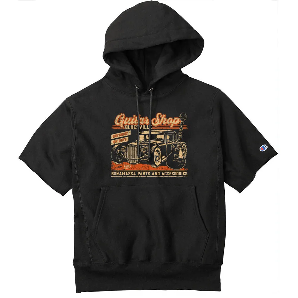 Guitar Shop Champion Reverse Weave Short Sleeve Hoodie (Unisex)