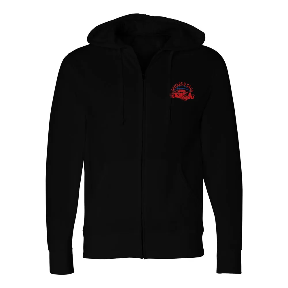 Guitars and Cars Zip-Up Hoodie (Unisex)