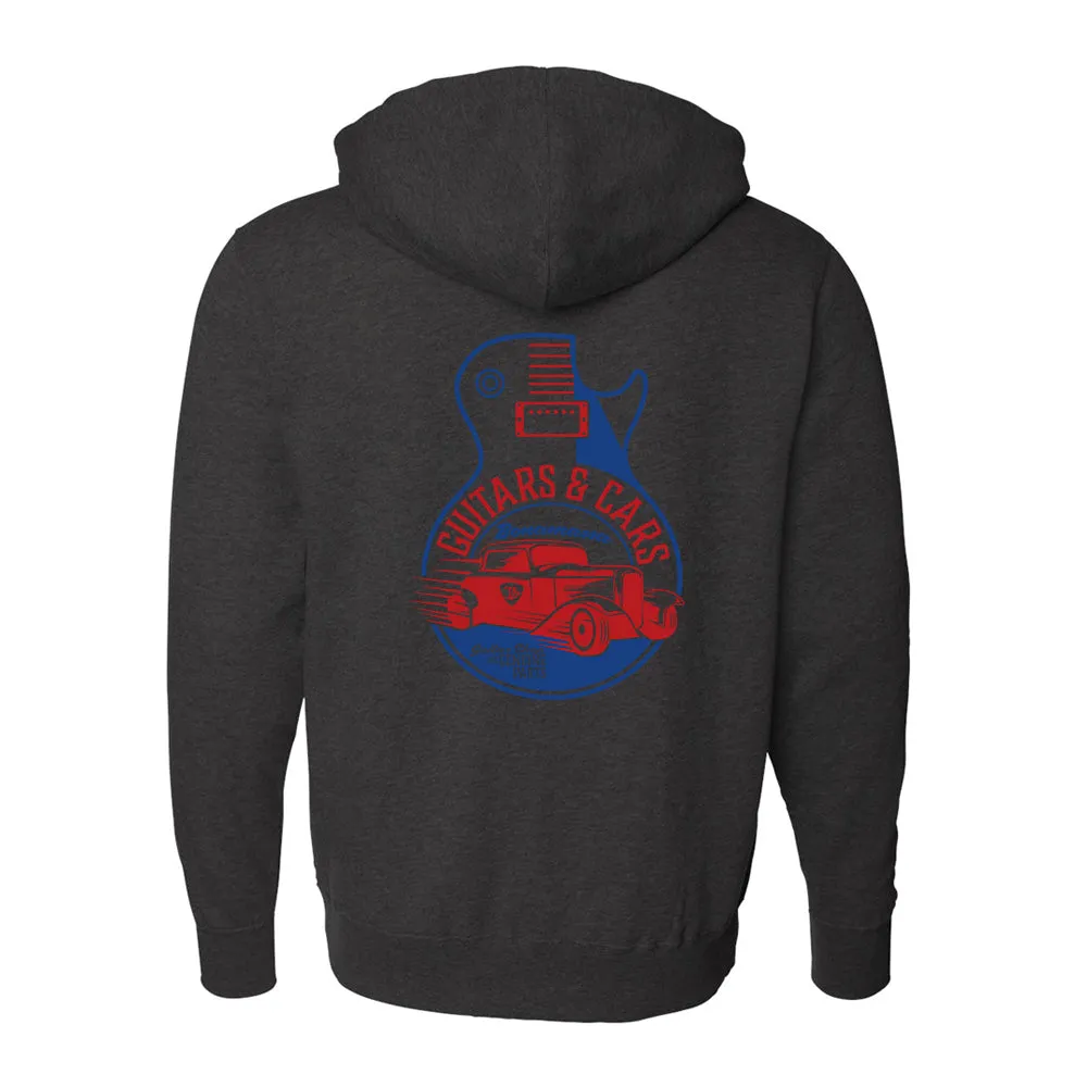 Guitars and Cars Zip-Up Hoodie (Unisex)