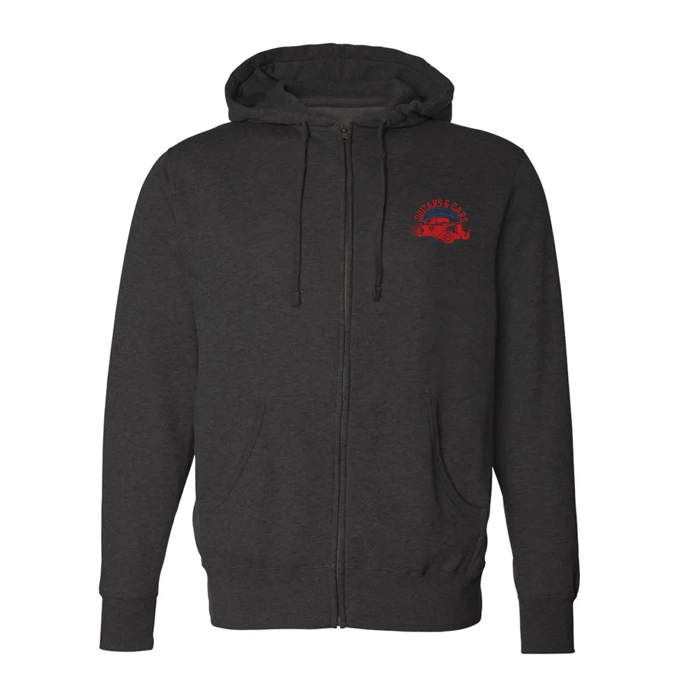 Guitars and Cars Zip-Up Hoodie (Unisex)