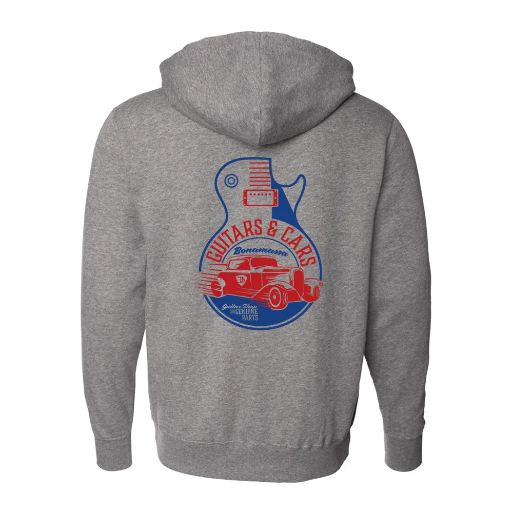 Guitars and Cars Zip-Up Hoodie (Unisex)