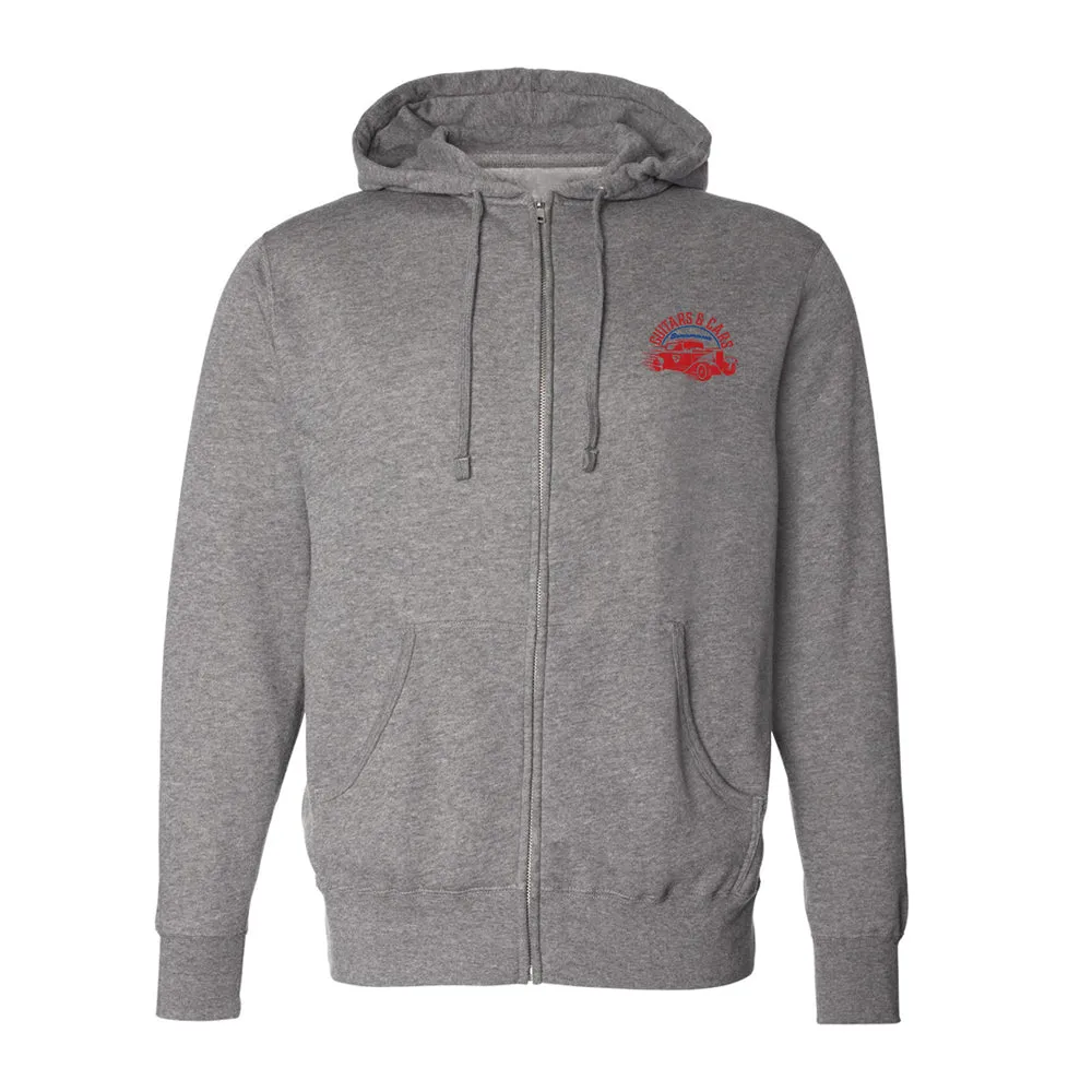 Guitars and Cars Zip-Up Hoodie (Unisex)