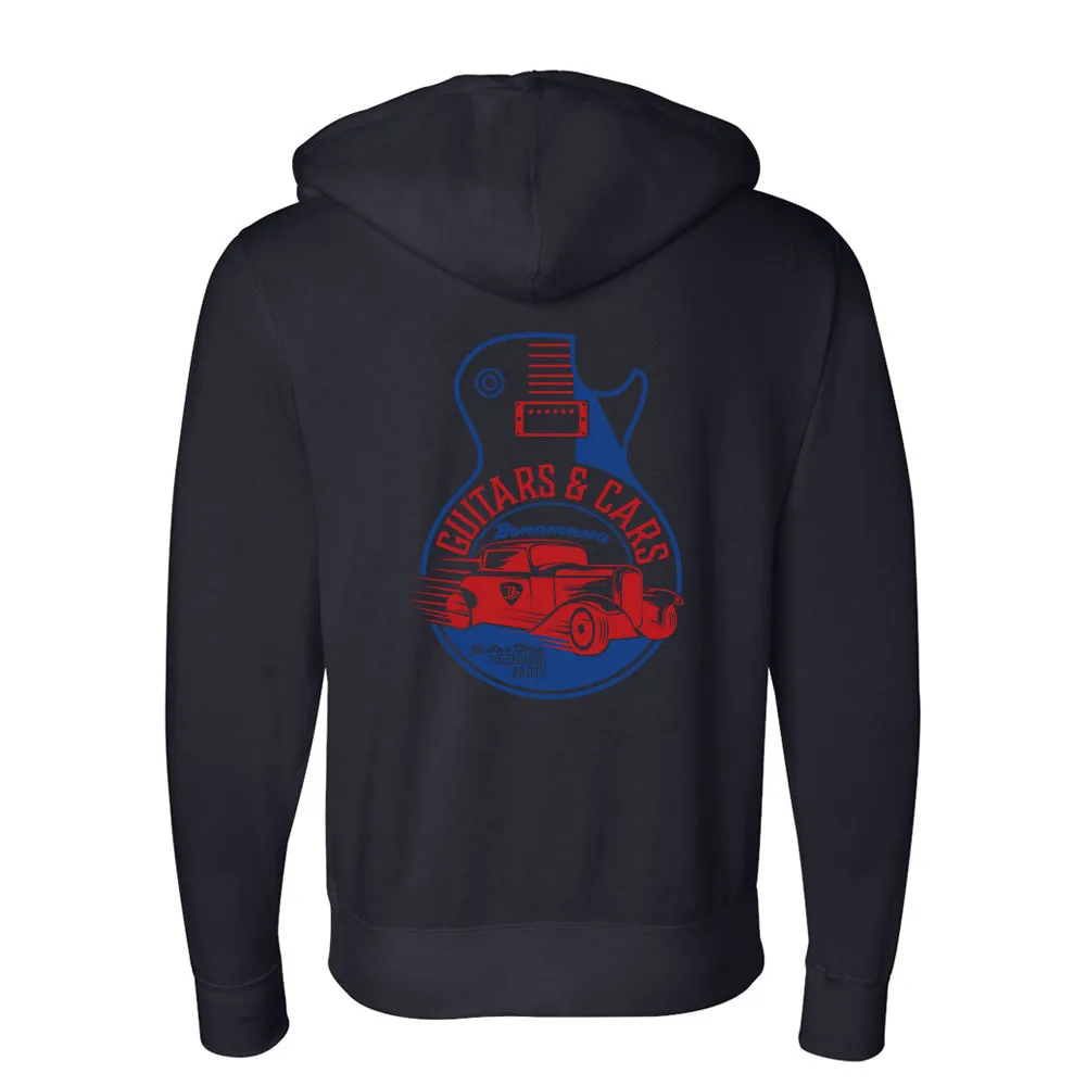 Guitars and Cars Zip-Up Hoodie (Unisex)