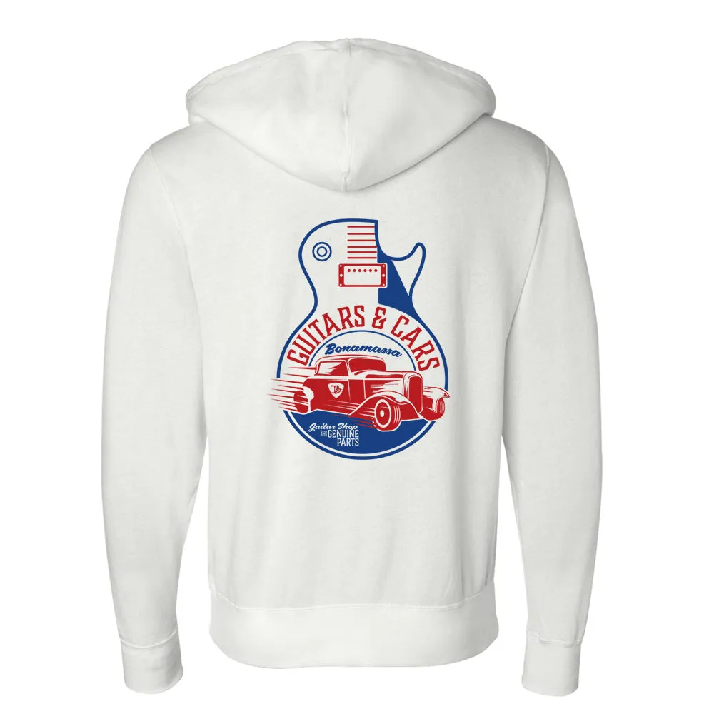 Guitars and Cars Zip-Up Hoodie (Unisex)