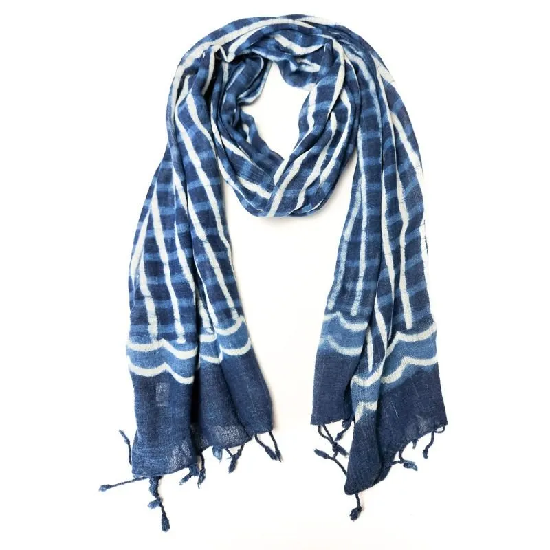 Handwoven Indigo Cotton Scarf