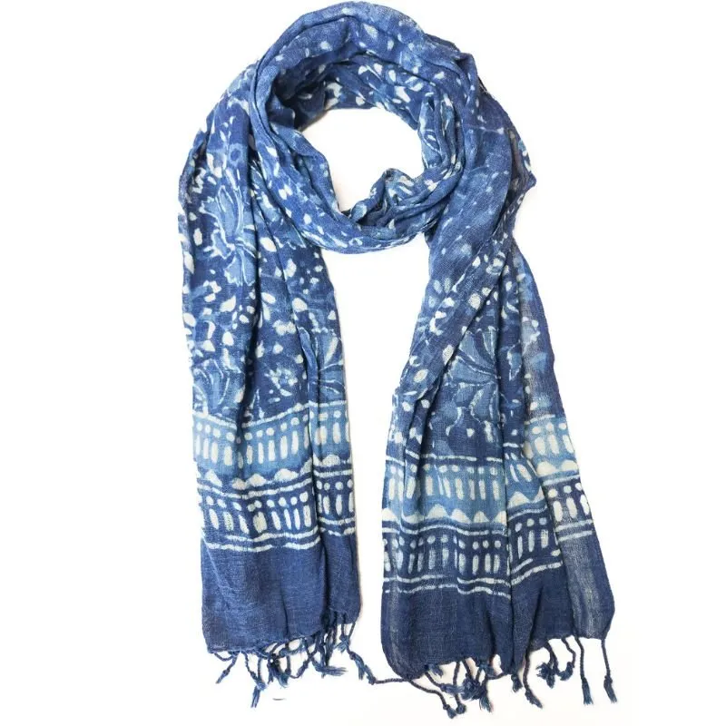 Handwoven Indigo Cotton Scarf