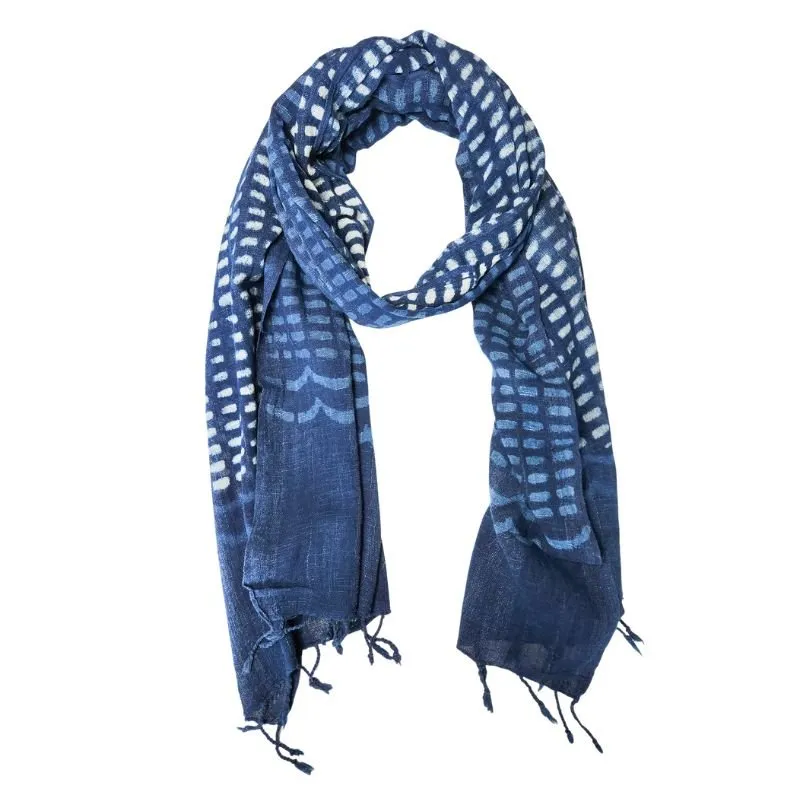 Handwoven Indigo Cotton Scarf