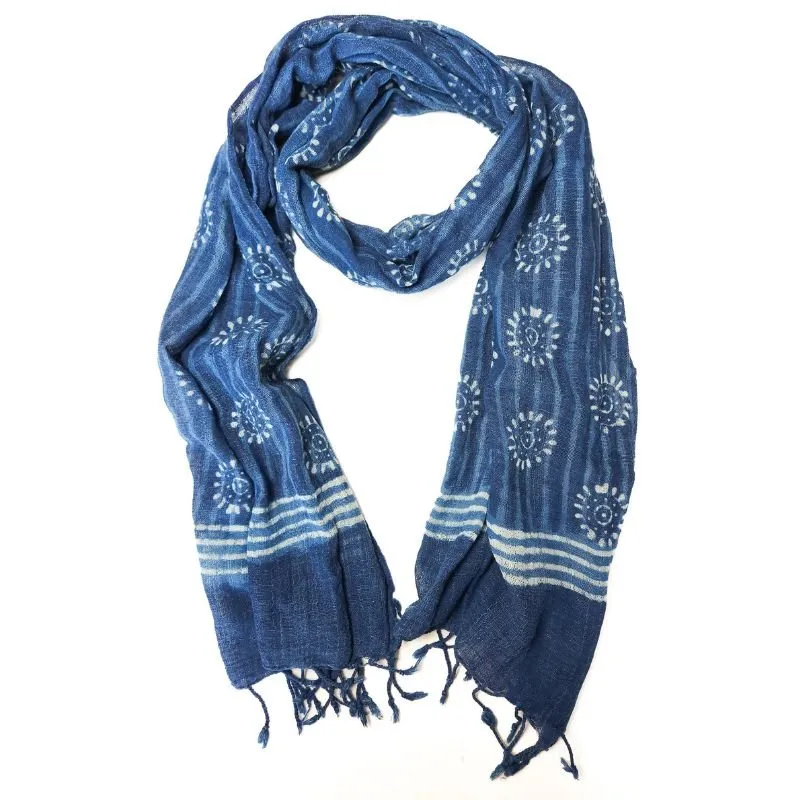 Handwoven Indigo Cotton Scarf