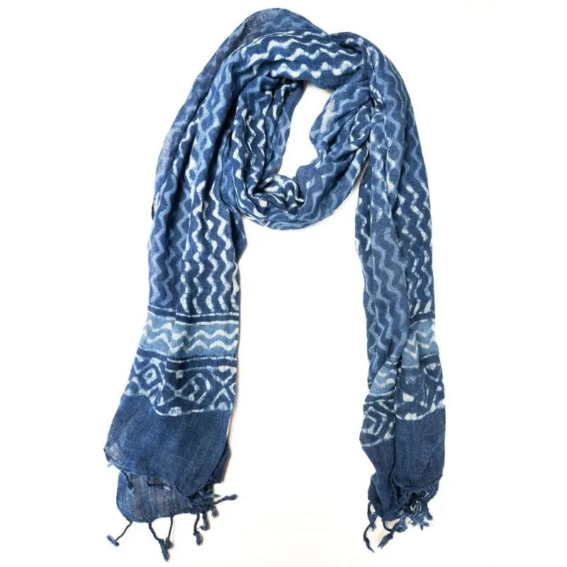 Handwoven Indigo Cotton Scarf