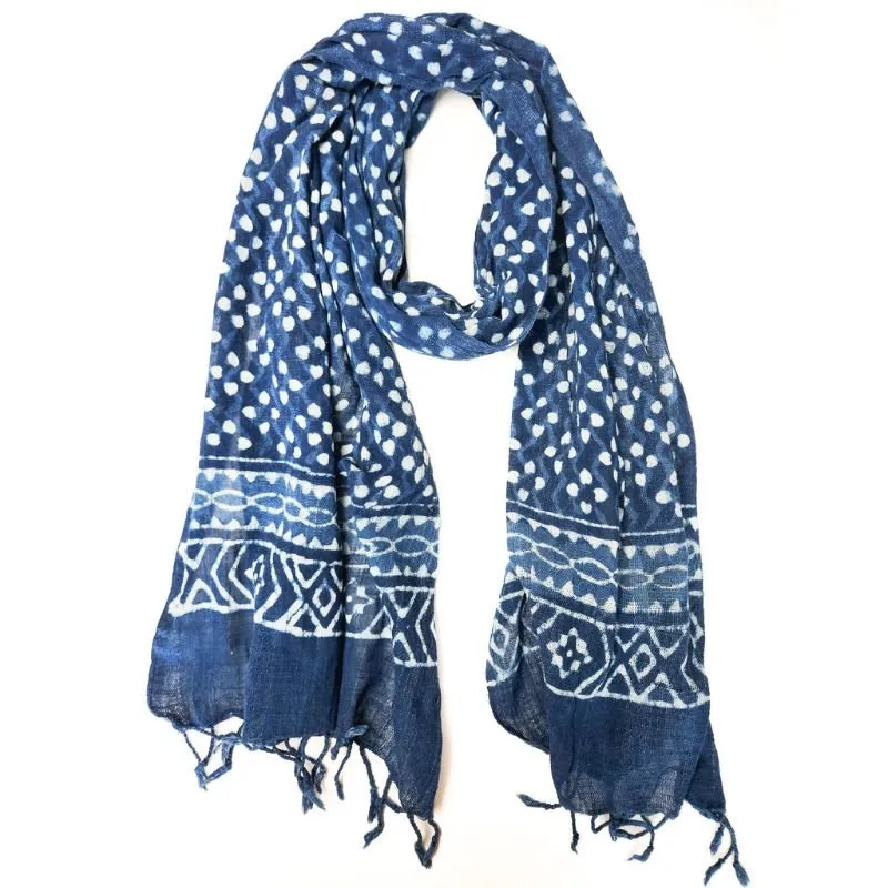 Handwoven Indigo Cotton Scarf