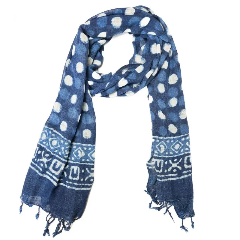 Handwoven Indigo Cotton Scarf