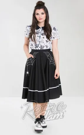 Hell Bunny Miss Muffet 50's Skirt with White Embroidery - L left only