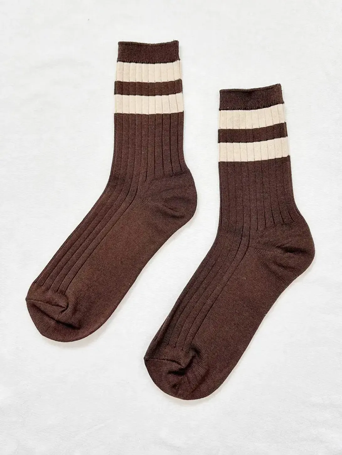 Her Socks Varsity - Espresso