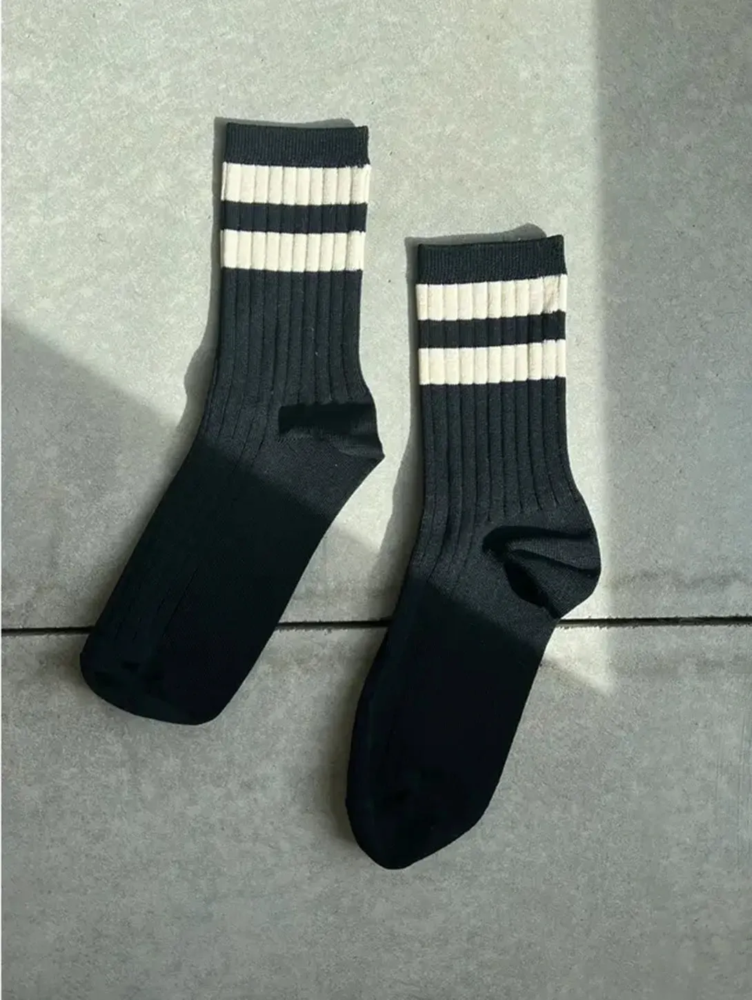 Her Varsity Socks - Black