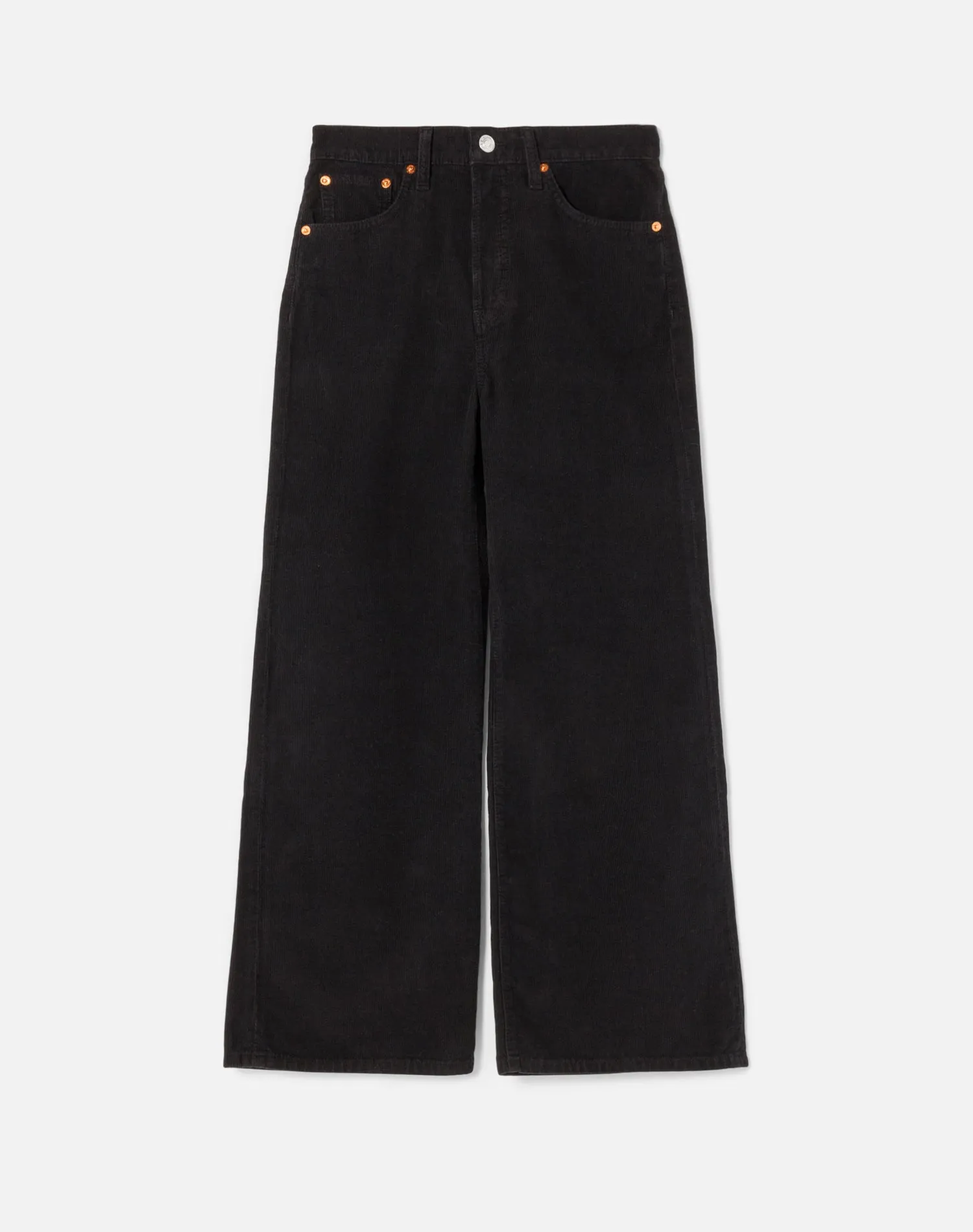 High Rise Wide Leg Crop - Black Cord 2