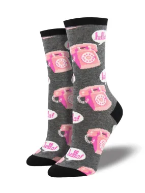 Hold the Phone Gray Heather Women's Socks