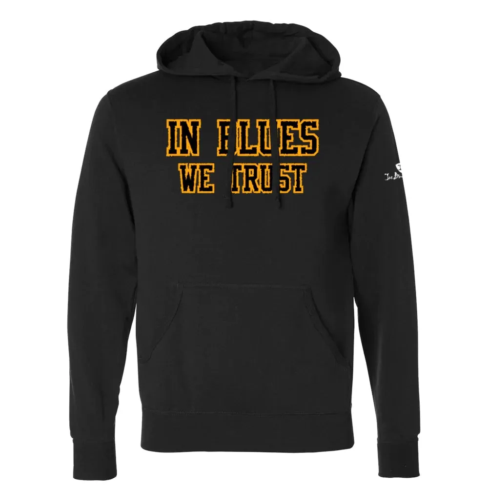 In Blues We Trust Applique Pullover Hoodie (Unisex)