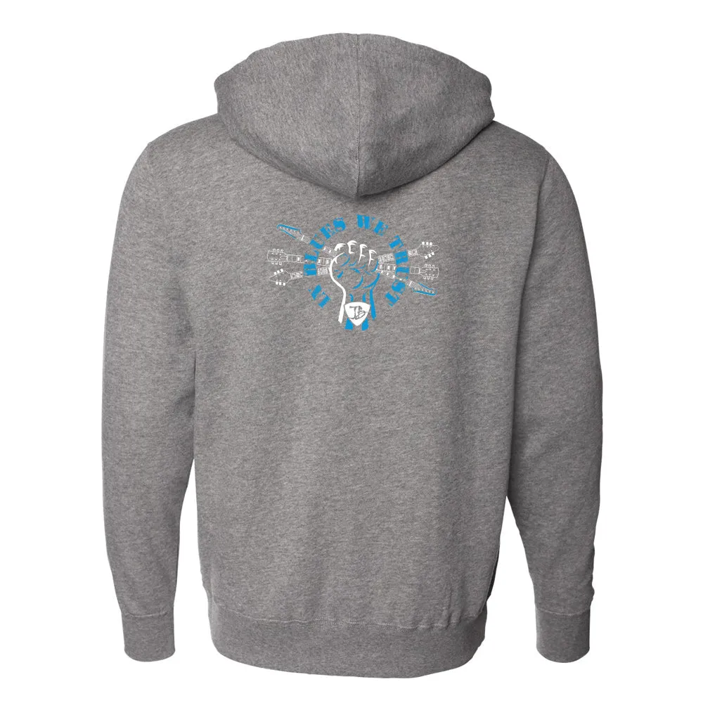 In Blues We Trust Fist Zip-Up Hoodie (Unisex)