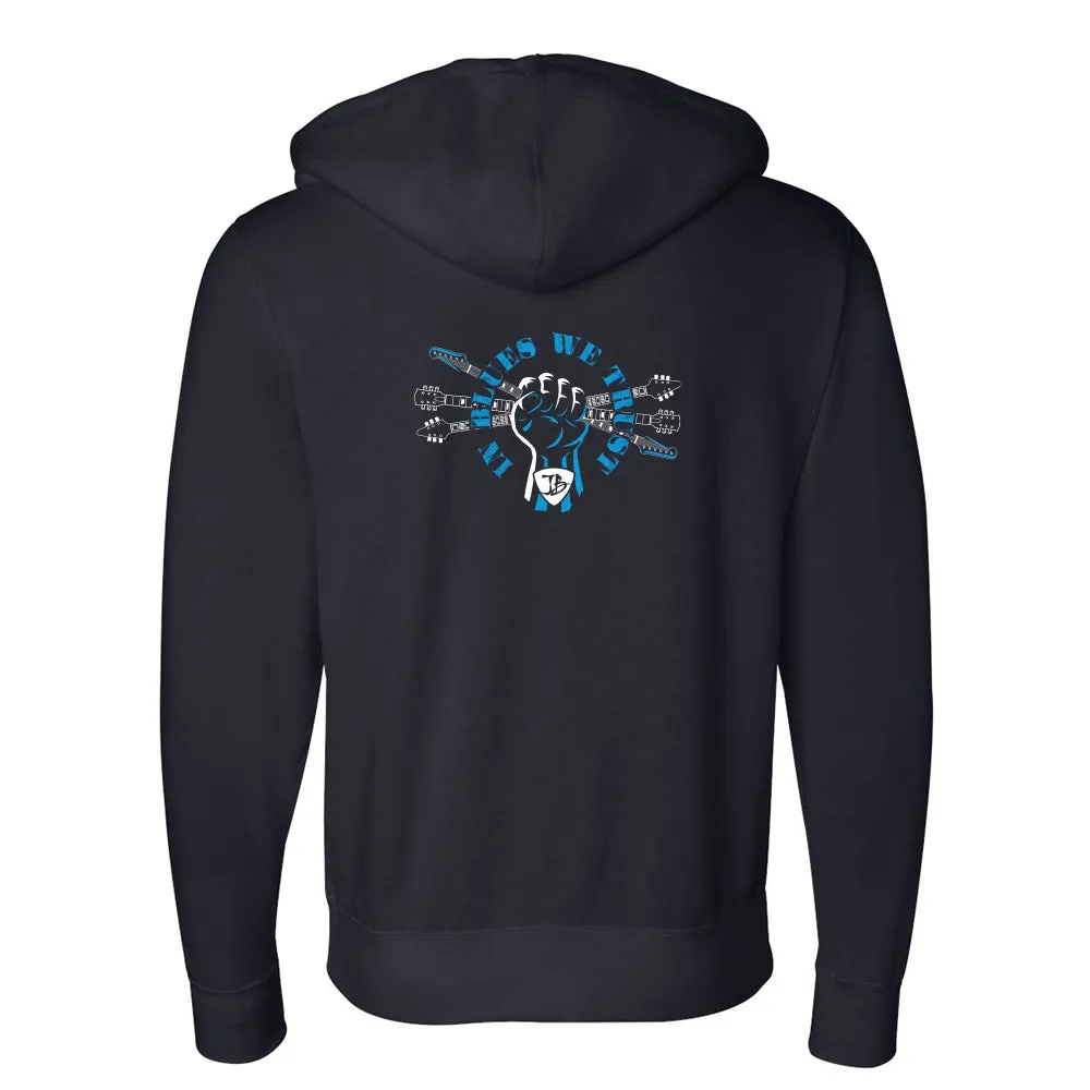 In Blues We Trust Fist Zip-Up Hoodie (Unisex)