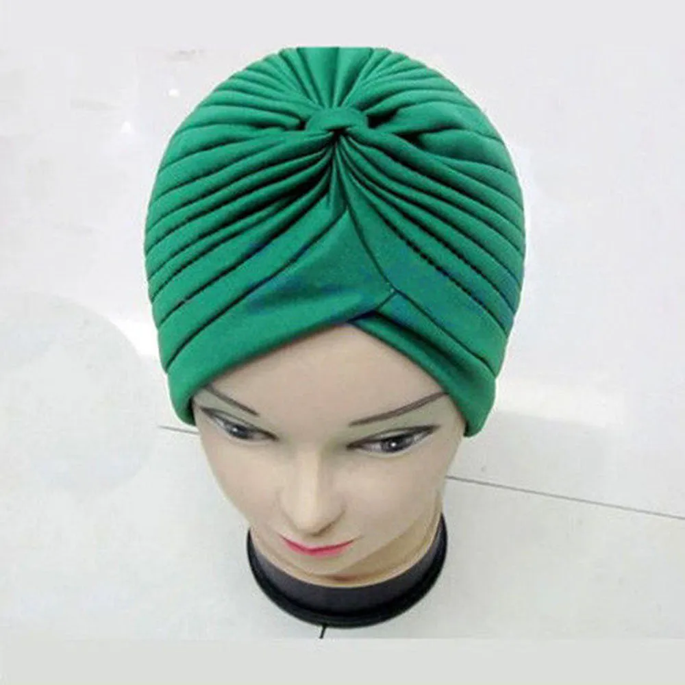 Indian Cap Pleated Headwrap Turban Stretchy Band Hats for Women Cloche Chemo Hijab Beanies  SM6