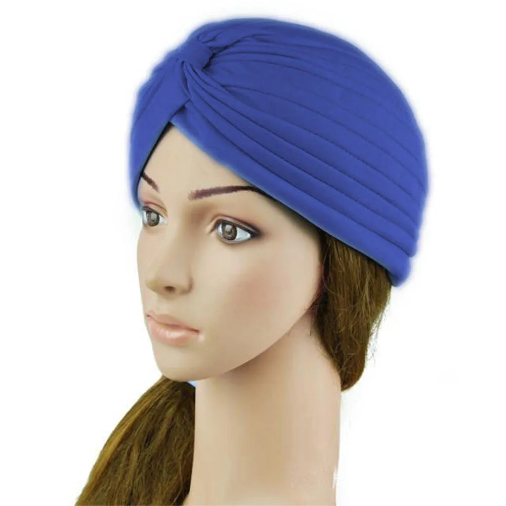 Indian Cap Pleated Headwrap Turban Stretchy Band Hats for Women Cloche Chemo Hijab Beanies  SM6