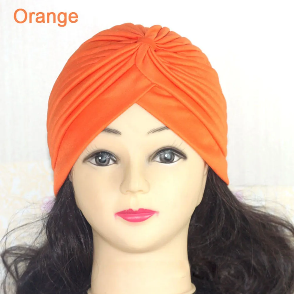 Indian Cap Pleated Headwrap Turban Stretchy Band Hats for Women Cloche Chemo Hijab Beanies  SM6