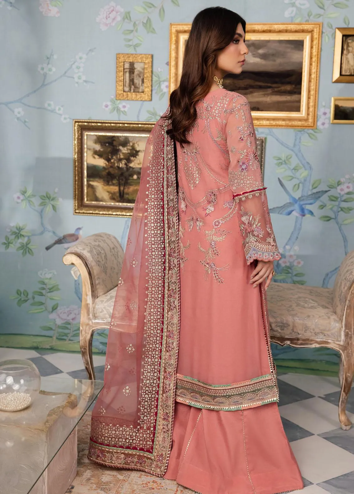 IZNIK Chinon Embroidered Chiffon Unstitched 3Pc Suit CC-35 Dareen