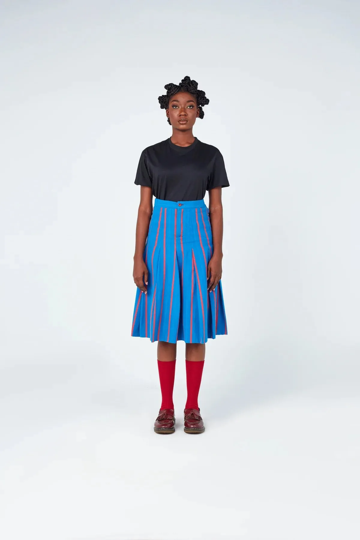 Izzy I High Waist Unisex Skirt - Blue/Red