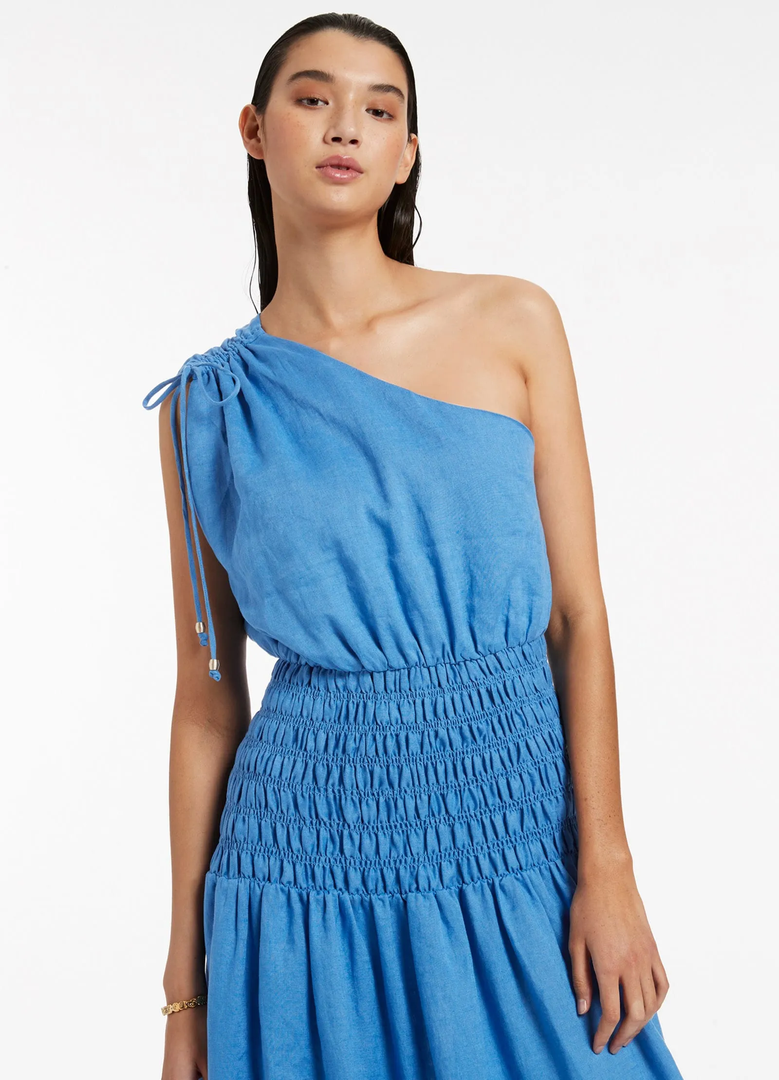 Jetset Shirred Dress - Cornflower