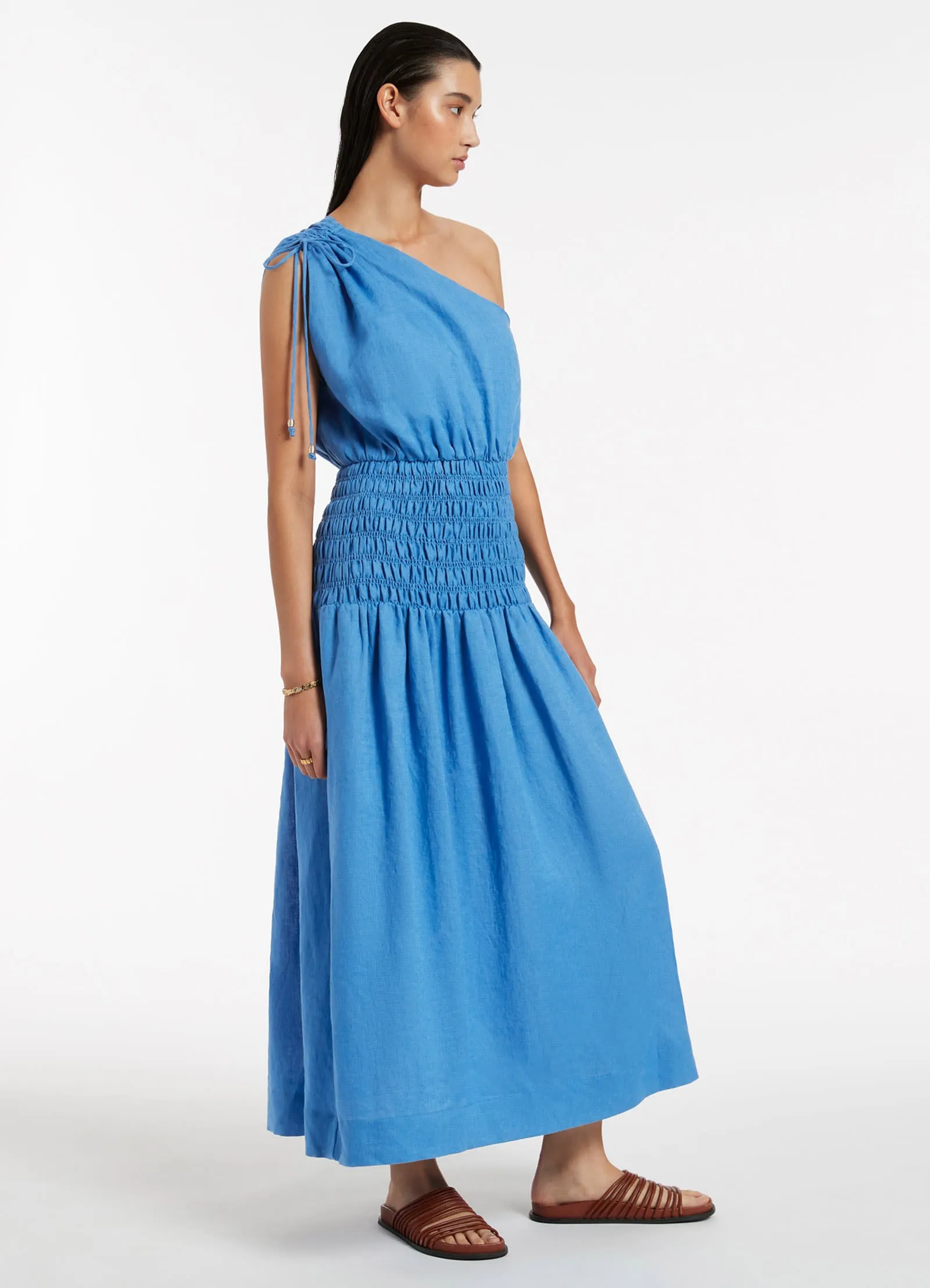 Jetset Shirred Dress - Cornflower