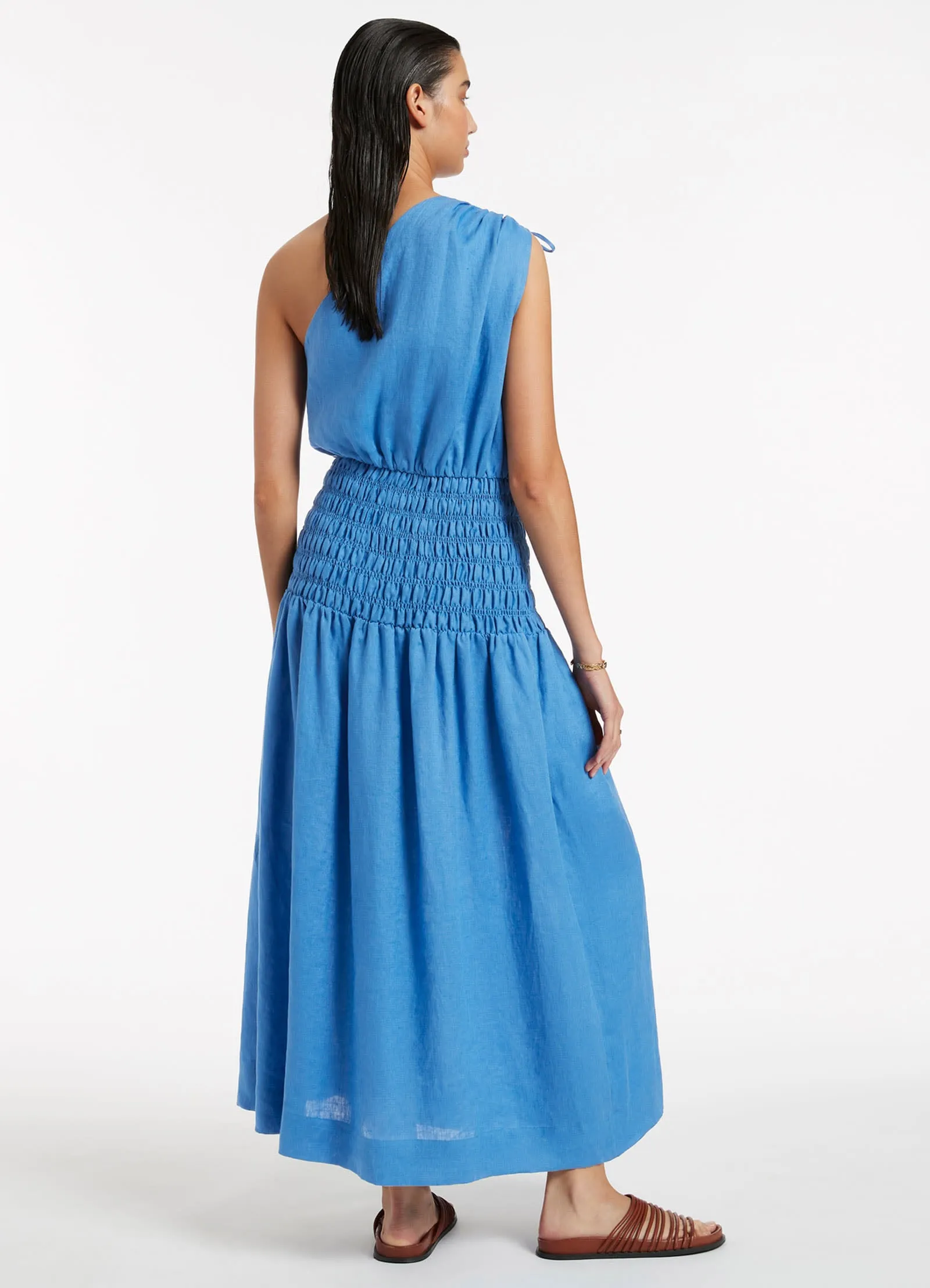 Jetset Shirred Dress - Cornflower