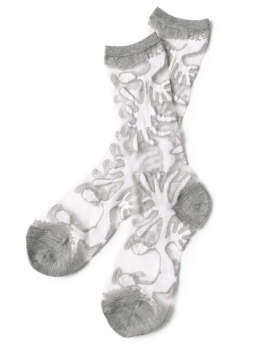 Kapital 168 pieces Nazca quilt pattern see-through socks