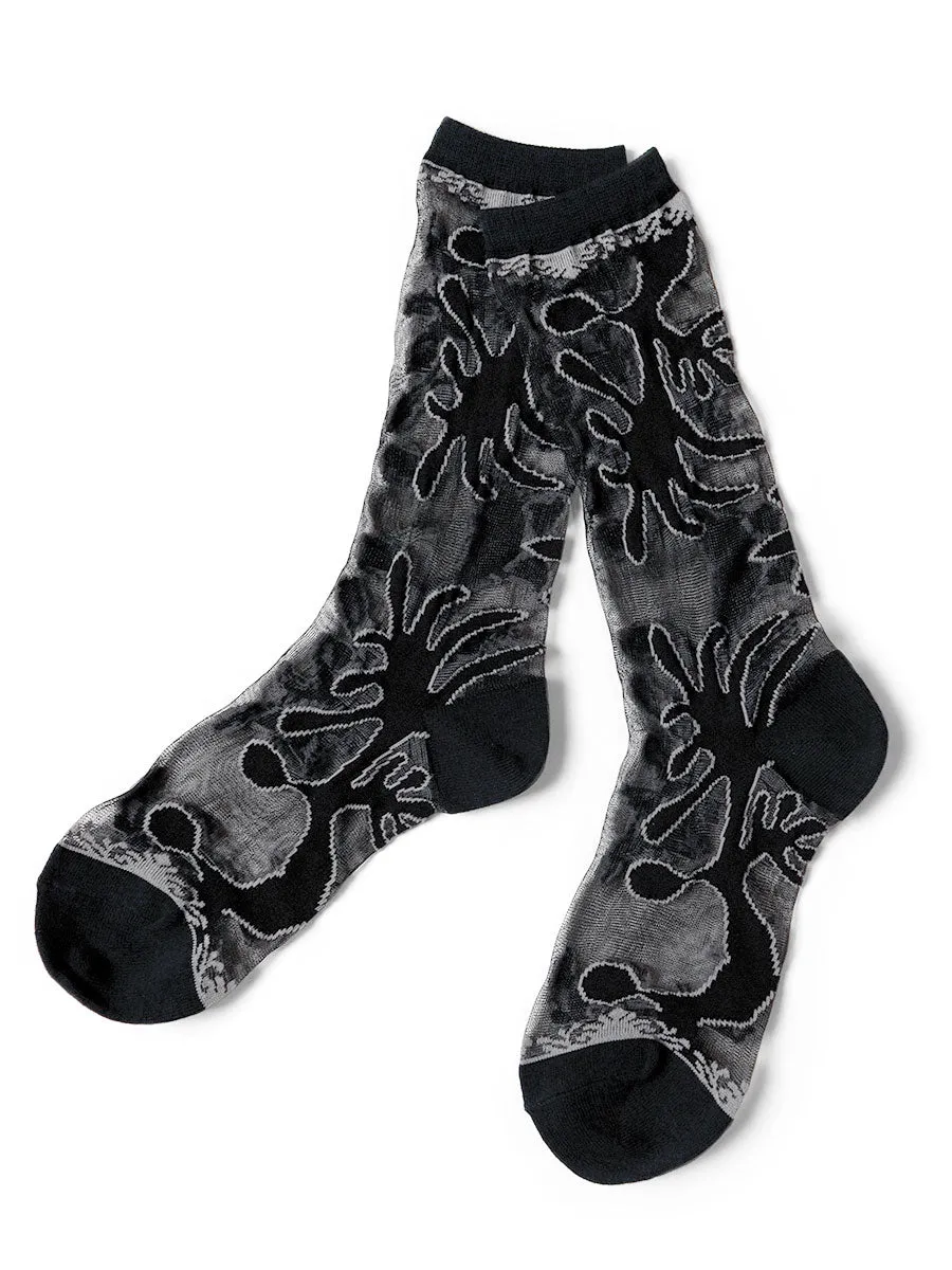 Kapital 168 pieces Nazca quilt pattern see-through socks