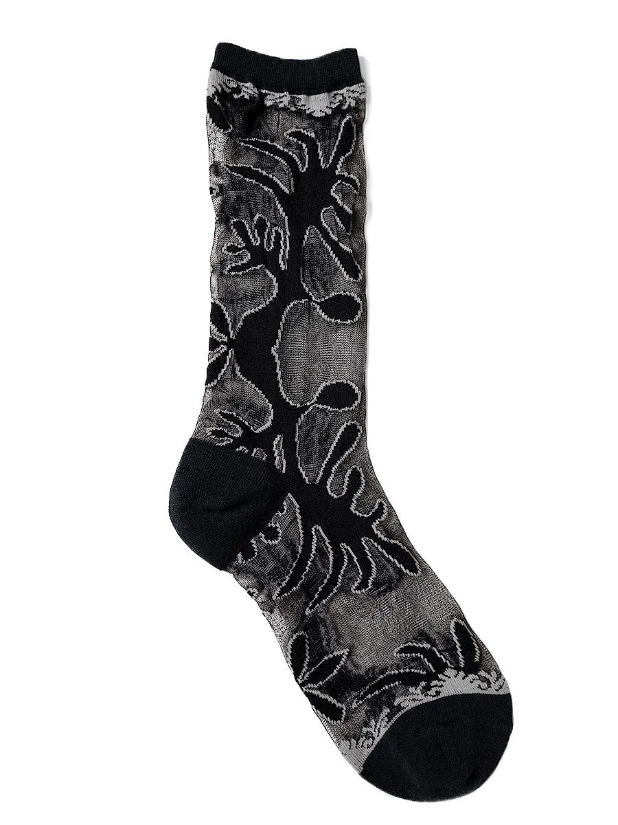 Kapital 168 pieces Nazca quilt pattern see-through socks