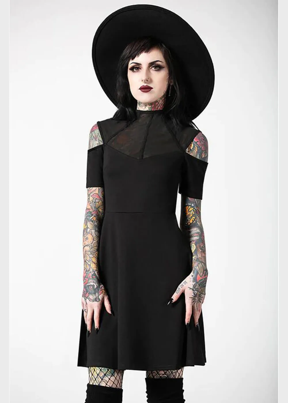 Killstar Astra Skater Dress Black