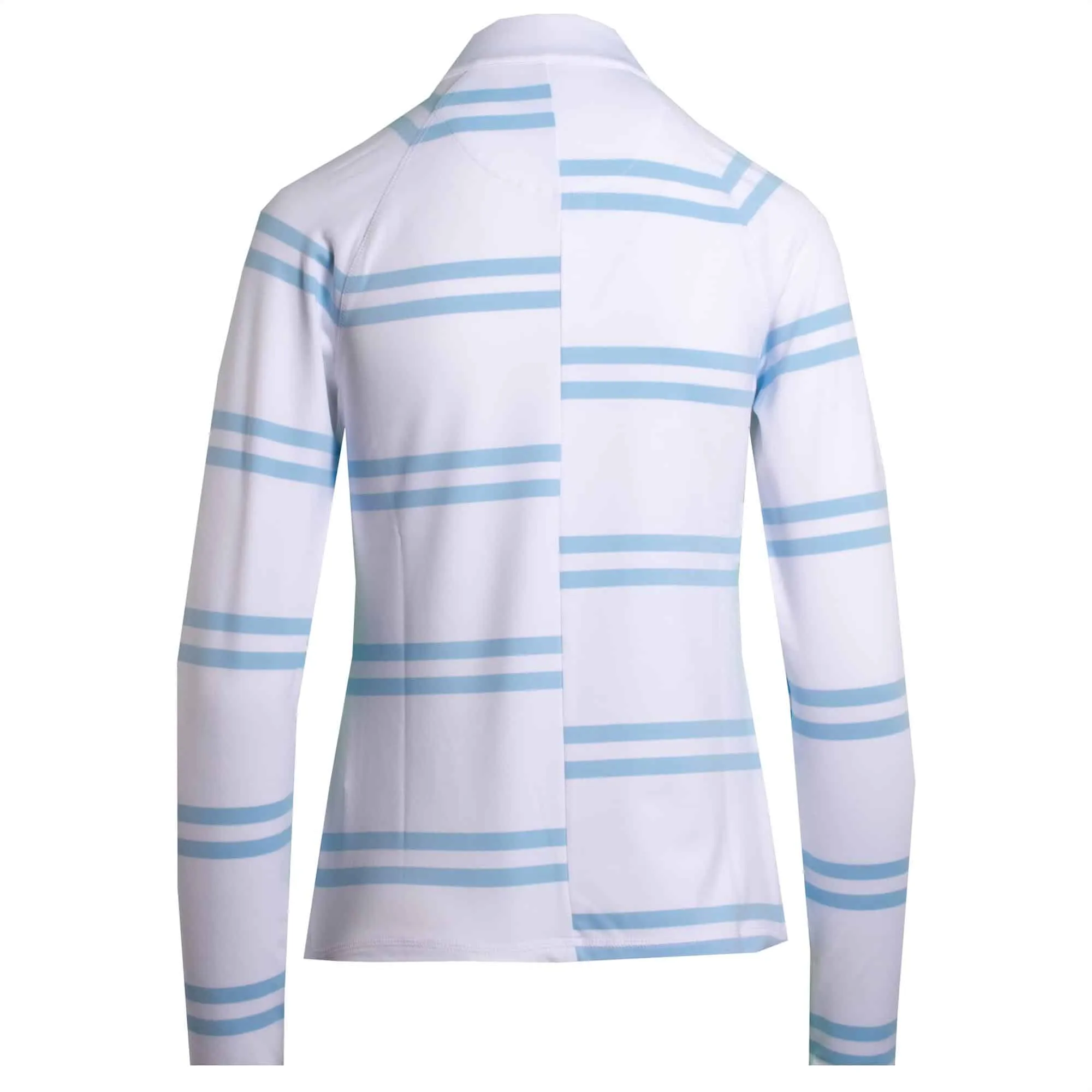 Ladies G/FORE Offset Stripe Quarter Zip Pullover Snow