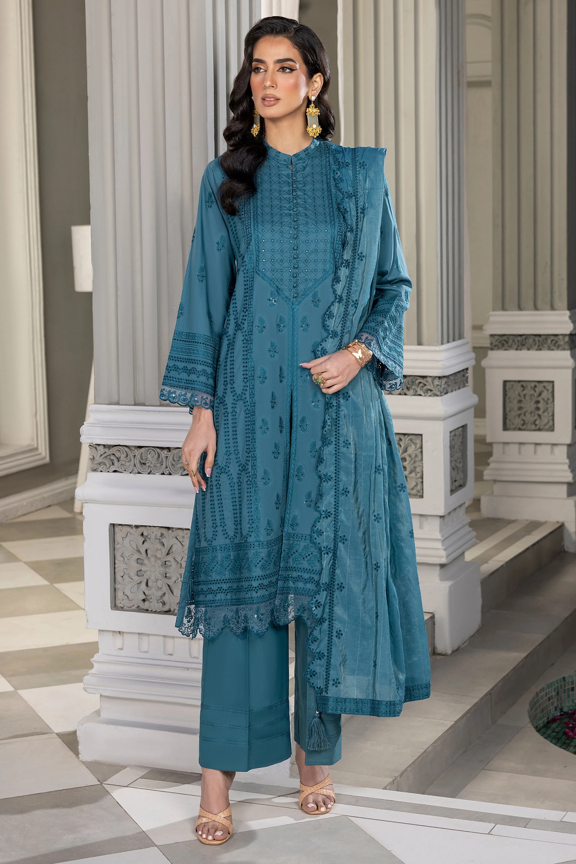 Lakhany Festive Eid Embroidered Lawn Unstitched 3Pc Suit LG-SR-0170