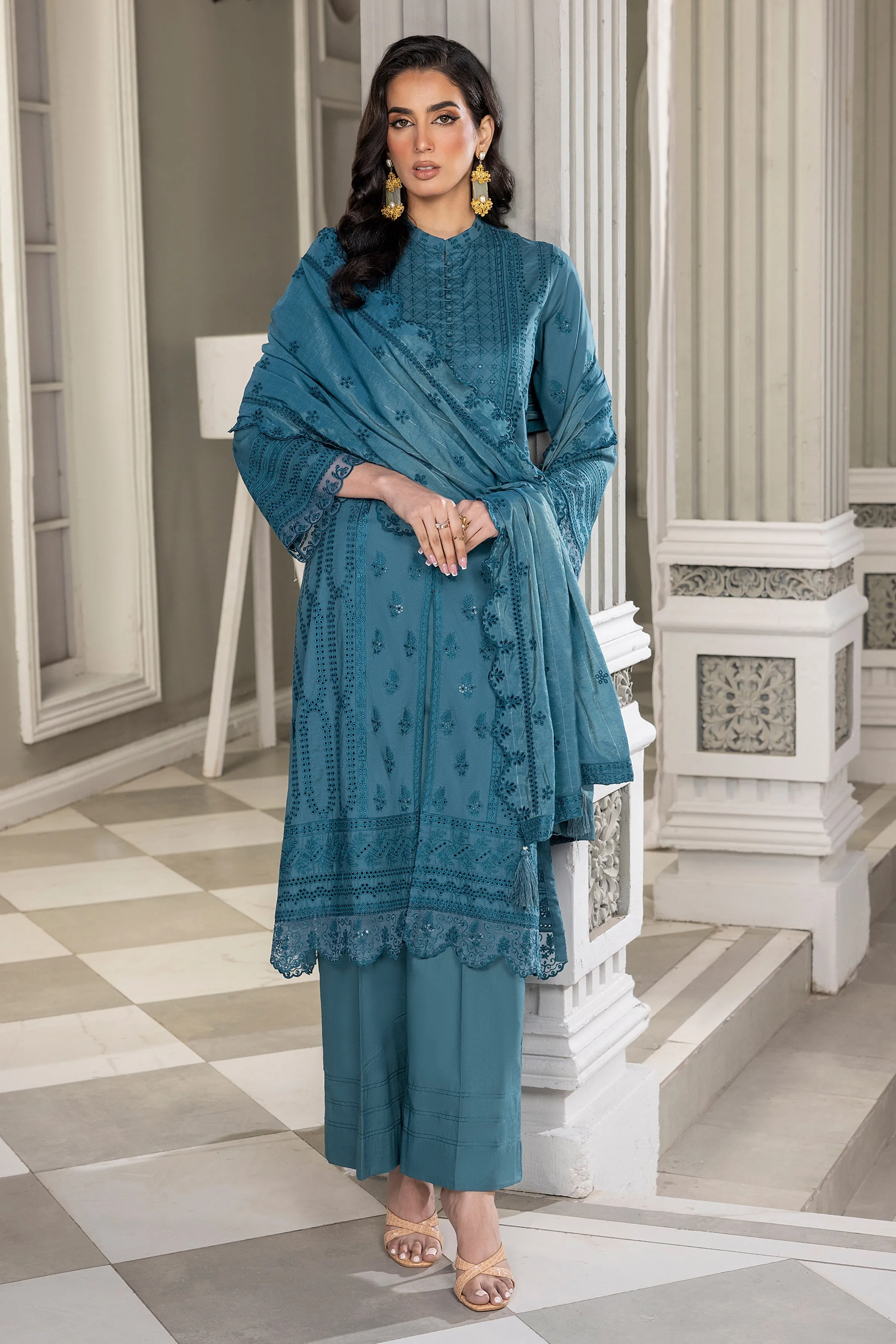 Lakhany Festive Eid Embroidered Lawn Unstitched 3Pc Suit LG-SR-0170