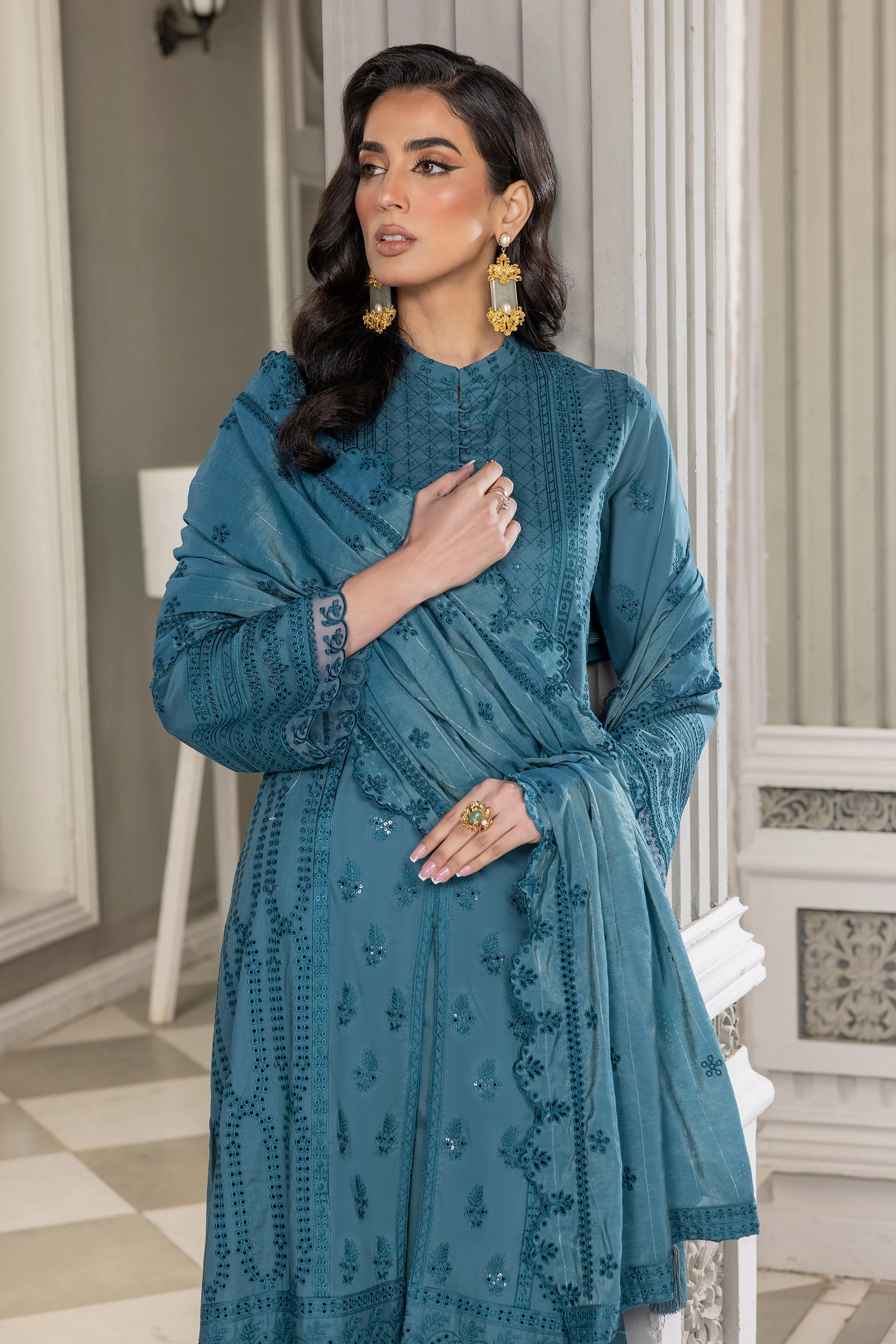 Lakhany Festive Eid Embroidered Lawn Unstitched 3Pc Suit LG-SR-0170