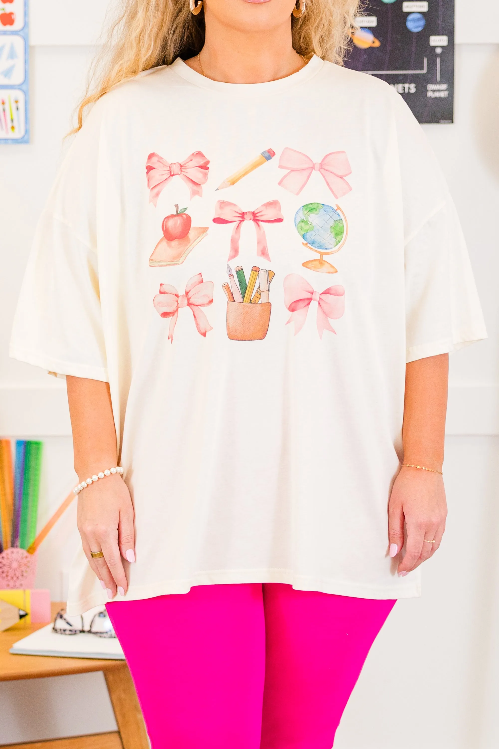 Learning Is Fun Boyfriend Tee, Ivory